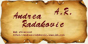 Andrea Radaković vizit kartica